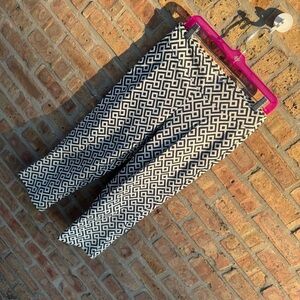 Patchington Black and White Geometric Pants Sz 8
